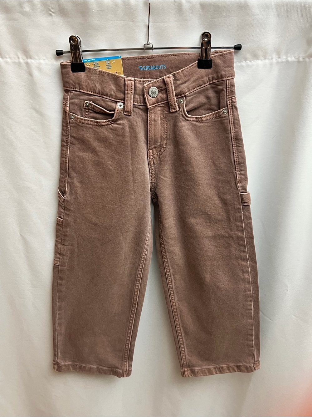 Thereabouts Carpenter Jeans Girls Size 4 Brown Relaxed Straight Leg NWT